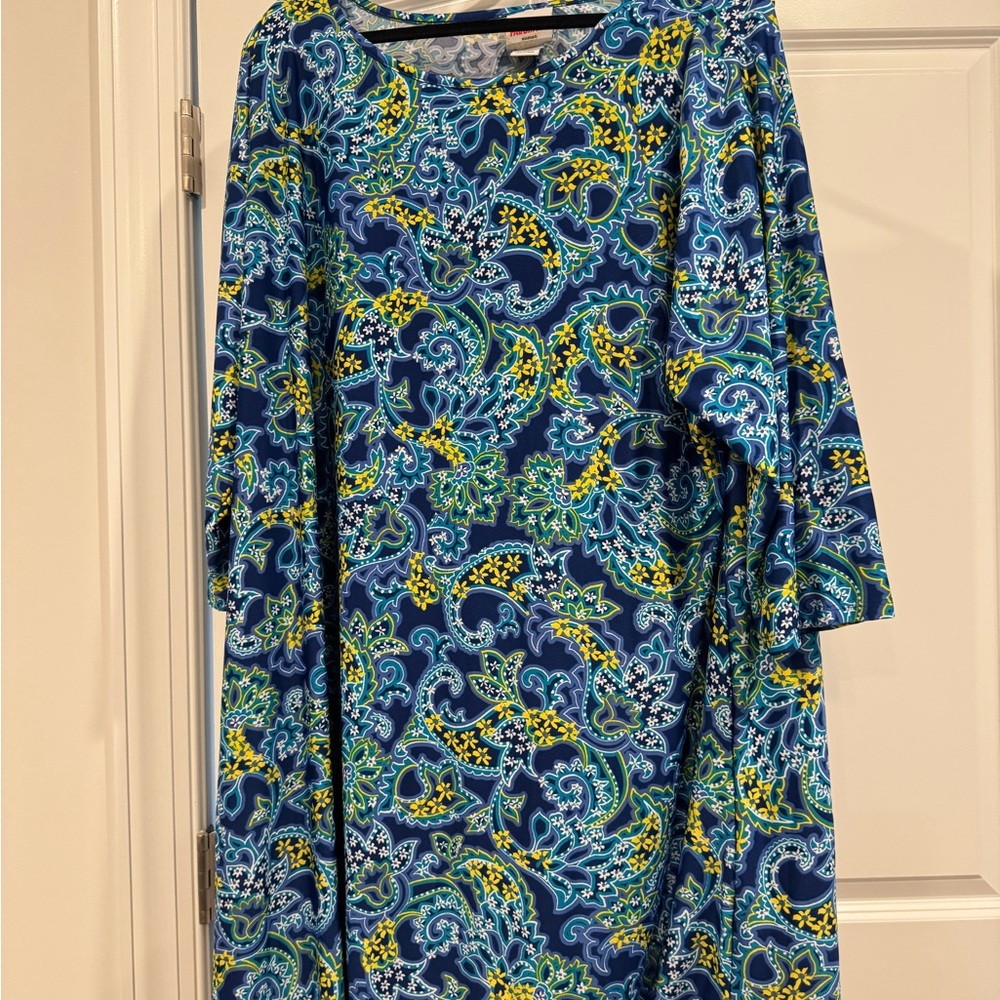 Ruby Rd. Blue A-line Bell Sleeve Dress